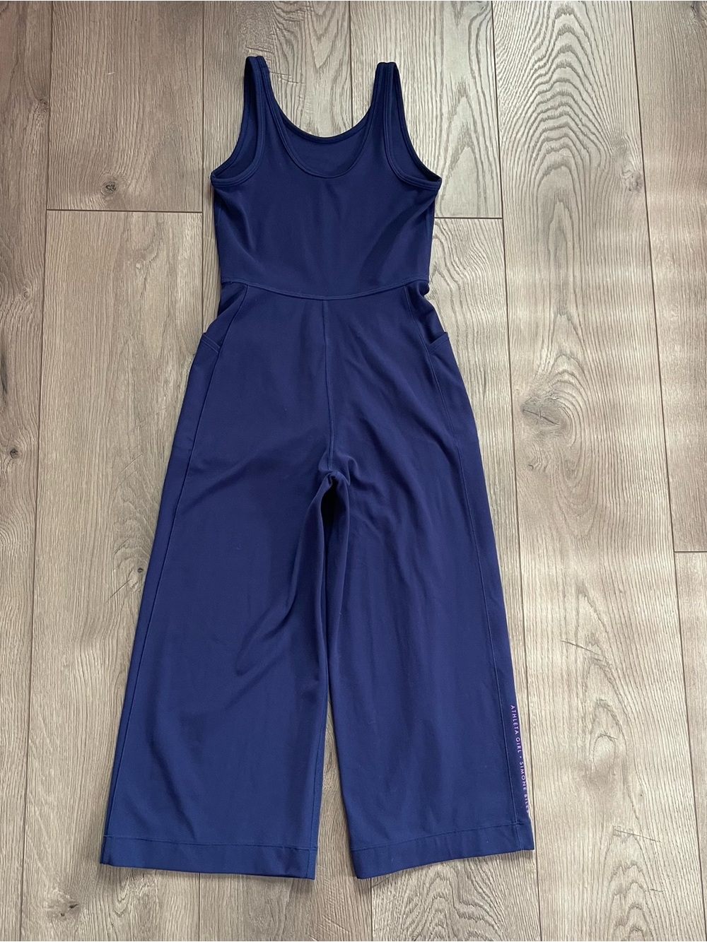 Athleta Girl x Simone Biles Size Small / 7 Navy Blue Wide Leg Jumpsuit - Picture 4 of 10